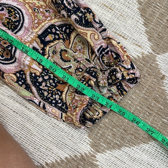 Anthropologie Odette Paisley Printed Soft Joggers harem pants Petite short boho - Picture 9 of 12